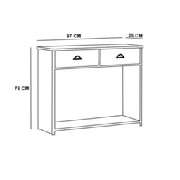 Fwstyle Grey Oak Top 2 Drawer Console Table - thumbnail 4