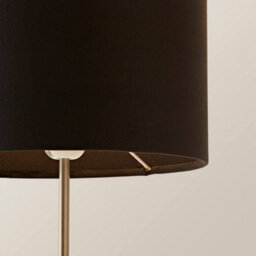 Valuelights Charles Brushed Chrome Table Lamp With Black Velvet Shade And Bulb - thumbnail 3