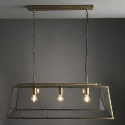 Anson Lighting Hinxton Antique Brass With Clear Glass Shade Timeless Style 3 Light Ceiling Pendant - thumbnail 3