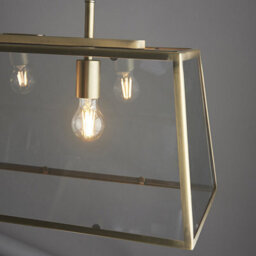 Anson Lighting Hinxton Antique Brass With Clear Glass Shade Timeless Style 3 Light Ceiling Pendant - thumbnail 4