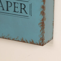 Dibor Wall Mounted Newspaper Basket Distressed Effect Blue Recycled Cast Iron Magazine Storage Basket - thumbnail 3