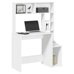 Walplus Desk With Shelves White 100X45X140 Cm Engineered Wood - thumbnail 1