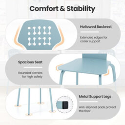 Gainoom Set Of 4 Blue Dining Chair Metal Kitchen Bar Chair Stool Armless Accent Side Chair - thumbnail 9