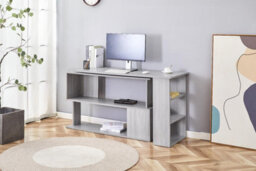 Kosy Koala Grey Office Desk L-Shaped With Grey Velvet Upholstered Chair Wooden Room Furniture - thumbnail 6