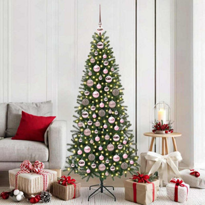 Vidaxl Christmas Bauble Set With 300 Leds 120 Pcs Pink Plastic - image 1