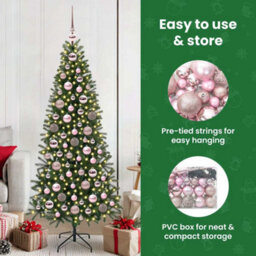 Vidaxl Christmas Bauble Set With 300 Leds 120 Pcs Pink Plastic - thumbnail 9