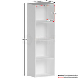 Lassic Vida Designs Oxford White 4 Tier Cube Bookcase Freestanding Shelving Unit (H)1060mm (W)320mm (D)240mm - thumbnail 2