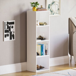 Lassic Vida Designs Oxford White 4 Tier Cube Bookcase Freestanding Shelving Unit (H)1060mm (W)320mm (D)240mm