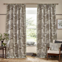 Morris & Co Brook Woodland Jacquard Room Darkening Pencil Pleat Curtain Pair Linen (W)168Cm X (D)229Cm - thumbnail 2