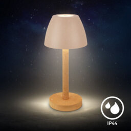 Briloner Beige Wood Led Table Lamp Rechargeable Light Dimmable Cordless Touch Ip44 Warm White - thumbnail 5