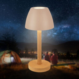 Briloner Beige Wood Led Table Lamp Rechargeable Light Dimmable Cordless Touch Ip44 Warm White - thumbnail 2