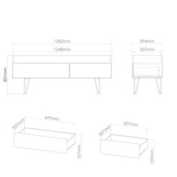 Honshu 2 Drawer Media Console Unit In White Matt (Ready Assembled) - thumbnail 6