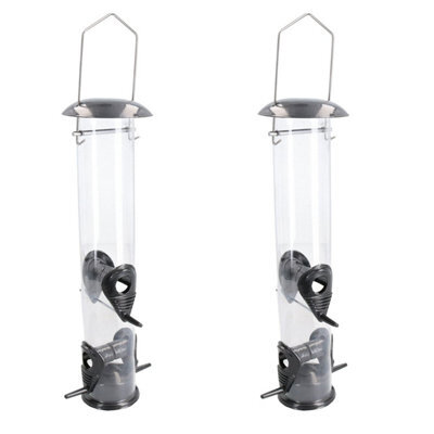 AB Tools 2Pk Large Deluxe Bird Feeder Seed Holder Hanging Feeding Station Wild Birds - image 1