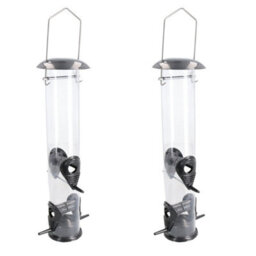 AB Tools 2Pk Large Deluxe Bird Feeder Seed Holder Hanging Feeding Station Wild Birds - thumbnail 1
