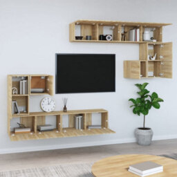 Berkfield Classic Wall-Mounted Tv Cabinet Sonoma Oak Engineered Wood - thumbnail 3