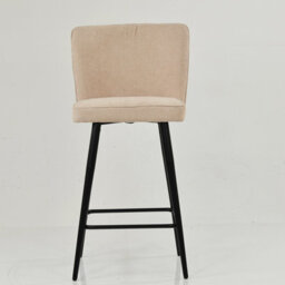 Lakeland Furniture Dutton Natural Cream Fabric Black Fixed Base Bar Stool - thumbnail 5