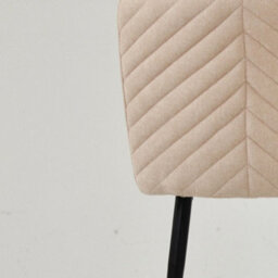 Lakeland Furniture Dutton Natural Cream Fabric Black Fixed Base Bar Stool - thumbnail 4