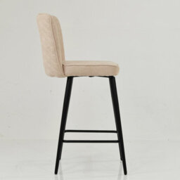 Lakeland Furniture Dutton Natural Cream Fabric Black Fixed Base Bar Stool - thumbnail 7