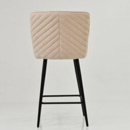Lakeland Furniture Dutton Natural Cream Fabric Black Fixed Base Bar Stool - thumbnail 8