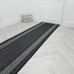 Greek Fret Hallway Runner Rug - Hardwearing, Non-Slip & Durable Carpet For Hall, Kitchen & Corridor - thumbnail 4