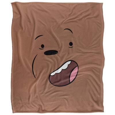 We Bare Bears Silky Grizz Supersoft Blanket Brown (One Size) - image 1
