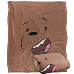 We Bare Bears Silky Grizz Supersoft Blanket Brown (One Size) - thumbnail 2
