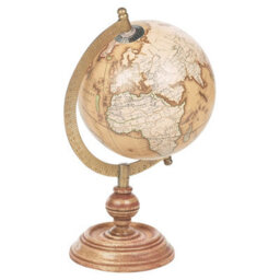 Urbn-Living Urbnliving Copper Height 45Cm Educational Ancient Style 360 Degree Rotating World Desk Globe On Wood & Metal Stand - thumbnail 2