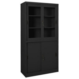 Berkfield Office Cabinet With Sliding Door Anthracite 90X40X180 Cm Steel