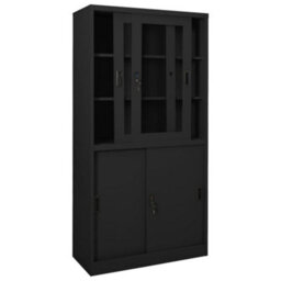 Berkfield Office Cabinet With Sliding Door Anthracite 90X40X180 Cm Steel - thumbnail 5