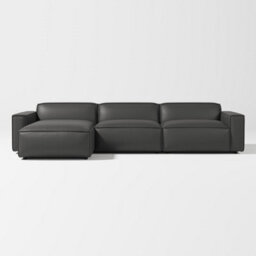 Valencia Nathan Full Aniline Leather Lounge Modular Three Seats With Left Chaise Sofa Black Color Fsc Pine Wood - thumbnail 6