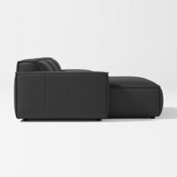 Valencia Nathan Full Aniline Leather Lounge Modular Three Seats With Left Chaise Sofa Black Color Fsc Pine Wood - thumbnail 7