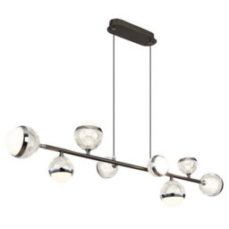 Luminosa Lighting Luminosa Untsy Bar Pendant Ceiling Light Titanium Color Brushed 8X Led Dimmable 2700-6000K Remote Control