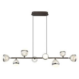 Luminosa Lighting Luminosa Untsy Bar Pendant Ceiling Light Titanium Color Brushed 8X Led Dimmable 2700-6000K Remote Control - thumbnail 3