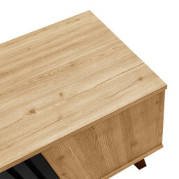 Btm Coffee Table 100X60X45Cm, Wood And Black Design, Living Room Table With Drawers And Side Storage - thumbnail 8