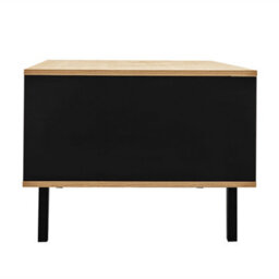 Btm Coffee Table 100X60X45Cm, Wood And Black Design, Living Room Table With Drawers And Side Storage - thumbnail 6