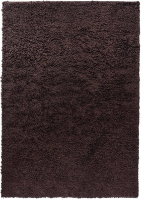 Modern Extra Large Small Soft 5Cm Shaggy Non Slip Bedroom Living Room Carpet Runner Area Rug - Brown 60 X 110 Cm - image 1