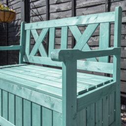 Jack Stonehouse Jsh Outdoor Storage Bench 110L Weather Resistant Garden Storage Box Fir Wood With Showerproof Seat - Green - thumbnail 4