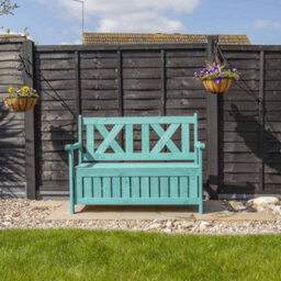Jack Stonehouse Jsh Outdoor Storage Bench 110L Weather Resistant Garden Storage Box Fir Wood With Showerproof Seat - Green - thumbnail 3
