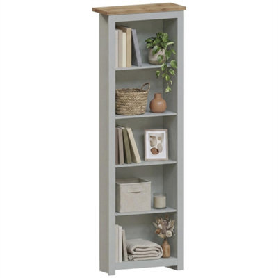 5Tier Grey Wooden Bookcase Shelf Shelving Tall Display Storage Wood Unit Stand - image 1