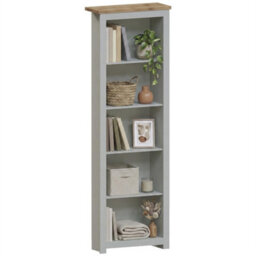 5Tier  Grey Wooden Bookcase Shelf Shelving Tall Display Storage Wood Unit Stand - thumbnail 1