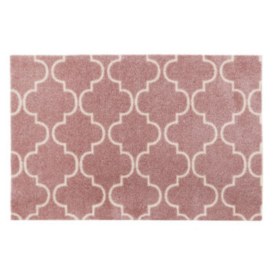 Jvl Mega Machine Washable Door Mat 50 X 75 Cm, Rose Lattice - image 1