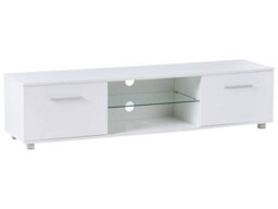 Wyld and Coco Aurora Tv Stand - White Mdf With Metal Legs, Built-In Led And Cable Management (W160 X D40 X H38Cm) - thumbnail 3