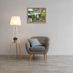 AK Frames 20X16 Rose Gold Modern Multi Photo Frame With Emerald Mount - Holds 9 Apertures (2X) 7X5, (7X) 6X4 Photos - thumbnail 3