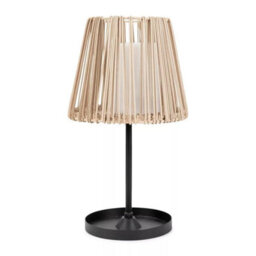 Natural Rattan Solar Table Top Lamp Outdoor  Light Garden Lighting Candle - thumbnail 4