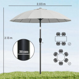 2M Shanghai Garden Parasol Umbrella Outdoor Sun Shade - thumbnail 2