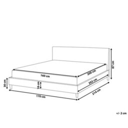 Beliani Bed Fabric Fitou 160 X 200 Cm (Eu King Size) Light Grey - thumbnail 3
