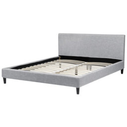 Beliani Bed Fabric Fitou 160 X 200 Cm (Eu King Size) Light Grey - thumbnail 4