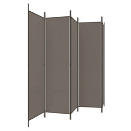 Walplus 5-Panel Room Divider Anthracite 250X200 Cm Fabric - thumbnail 4