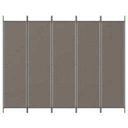 Walplus 5-Panel Room Divider Anthracite 250X200 Cm Fabric - thumbnail 3