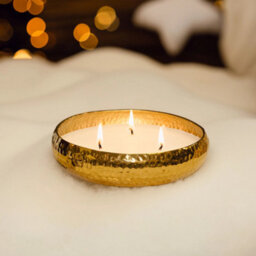 Marco Paul Scented 3 Wick Candle Dish - Gold - thumbnail 1